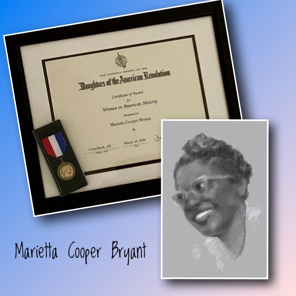 In 2021, we awarded the Women in American History award to Marietta Cooper Bryant.